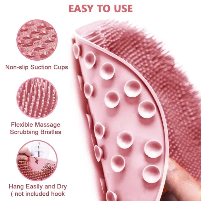 Silicone Multiuse Body & Foot Scrubber – Soft Bristle Bath Brush