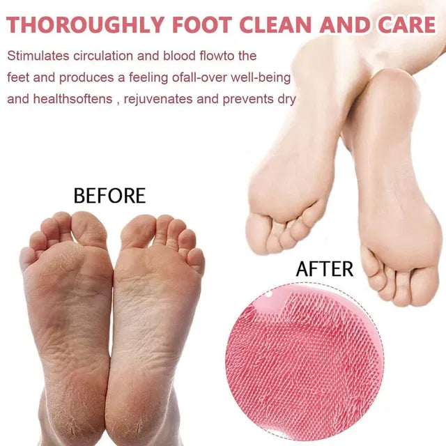 Silicone Multiuse Body & Foot Scrubber – Soft Bristle Bath Brush